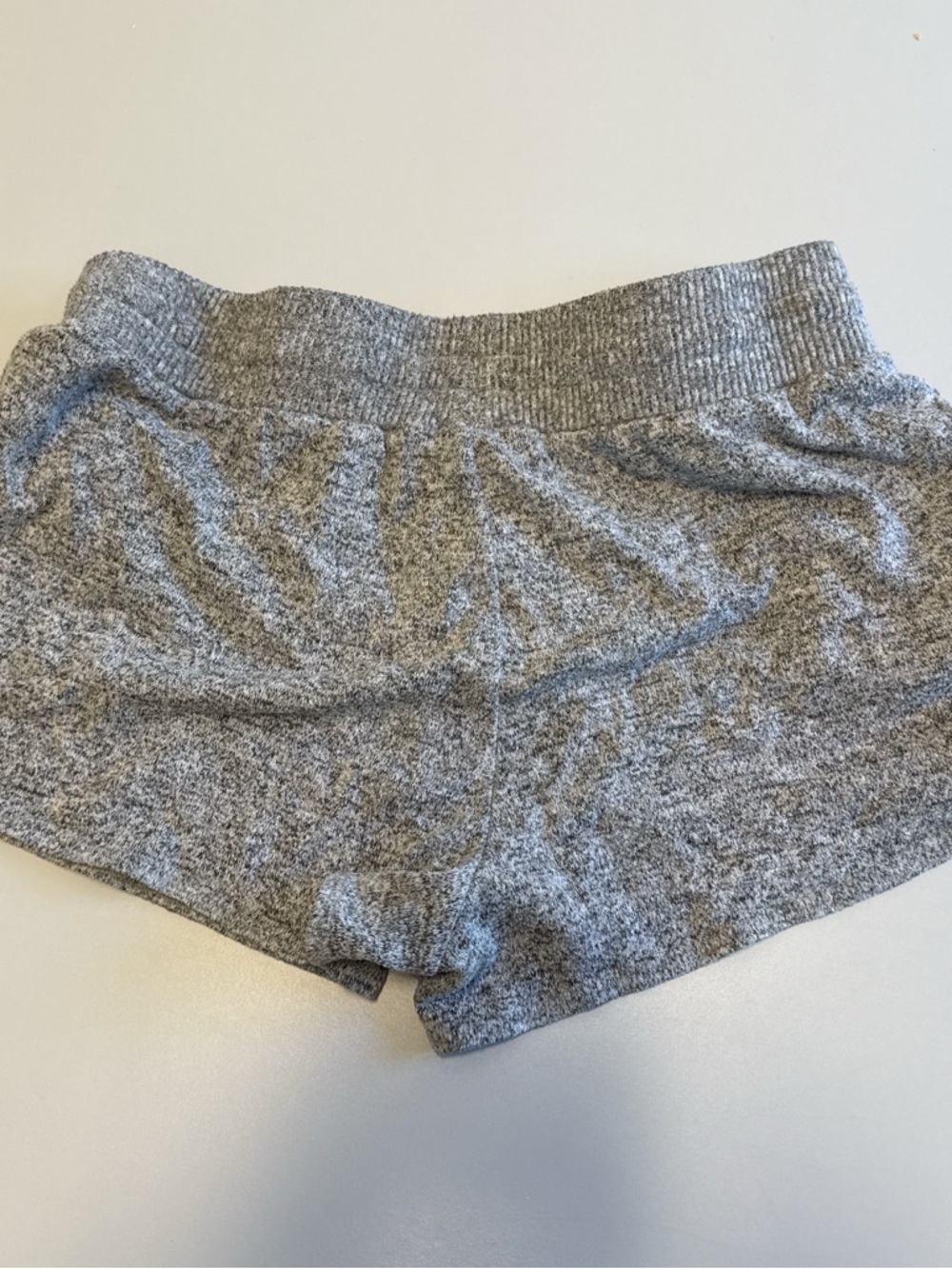 Express Gray Knit Drawstring Athletic Shorts - Picture 2 of 2